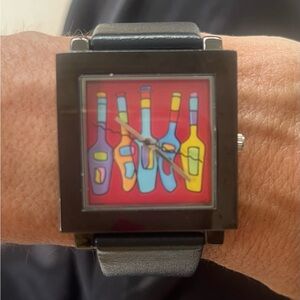 Watch by Sonya Paz, renound artist, Colorful Square Dial Women's Watch RARE